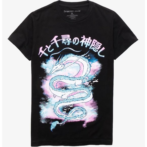 Her Universe Tops - NWT Ghibli Spirited Away Haku Dragon Her Universe Short Sleeve Black Tee Shirt